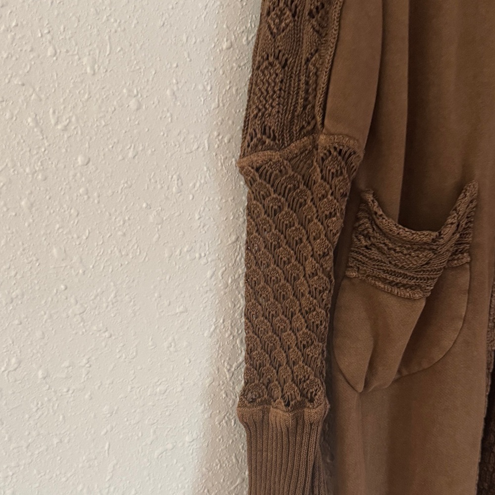 Free People Brown Hooded Knit Cardigan - Picture 2 of 7